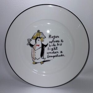 Vintage Y2K Tipsy Penguin Salad Dessert Snack Plates by Pottery Barn